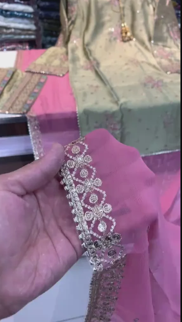 Pink Embroidery 3Pcs Dress