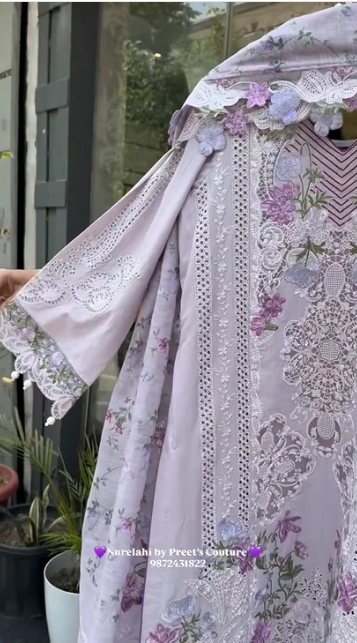 3D Floral Chikankari Suit